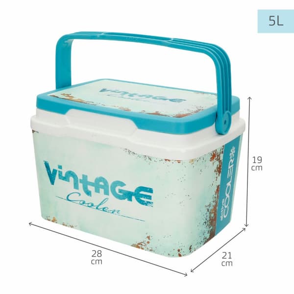 Bærbar køleboks Aktive 5 L 28 x 19 x 21 cm Blå (6 enheder)