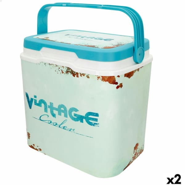 Bærbar køleboks Aktive 24 L 37 x 35 x 27 cm Blå (2 enheder)