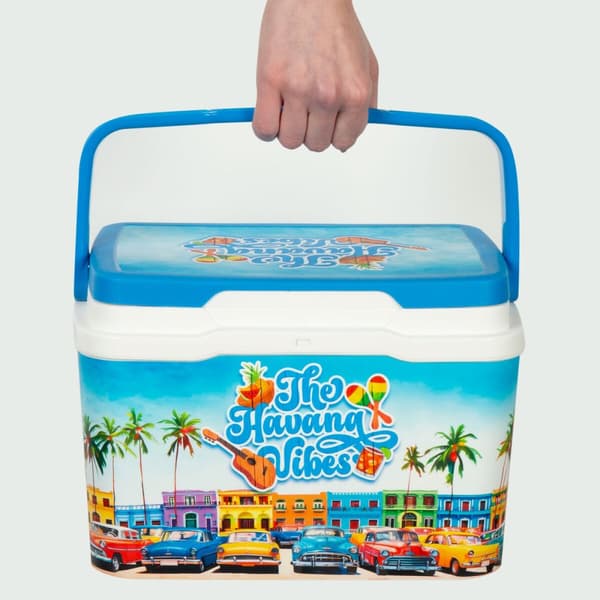 Stivt bærbart kjøleskap Aktive 5 L 28 x 19 x 21 cm Blå (6 enheter)
