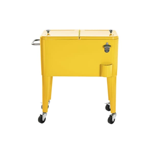 Kannettava Jääkaappi Home ESPRIT Keltainen Teräs polypropeeni 56 L 74 x 43 x 80 cm