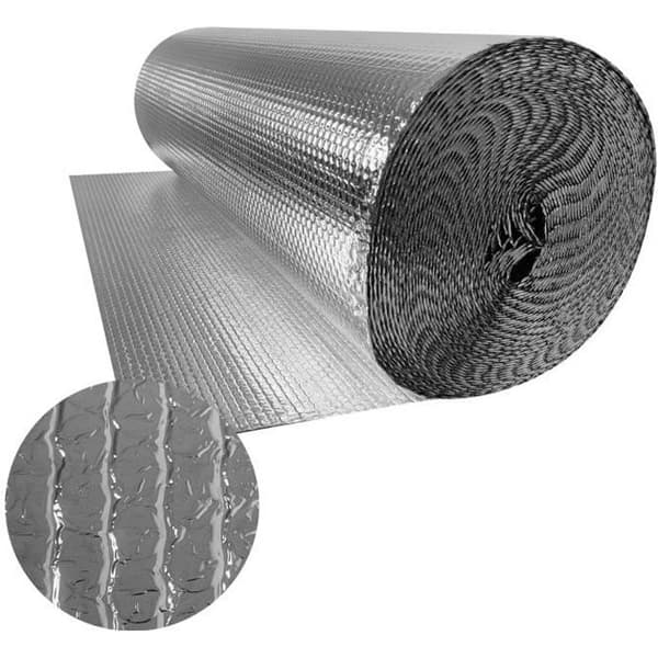 XMTECH 1x30 m bubbelvärmeisolering, dubbelsidig aluminiserad film, 3-4 mm aluminiserad isoleringsfilm för radiatorgolv Takvägg