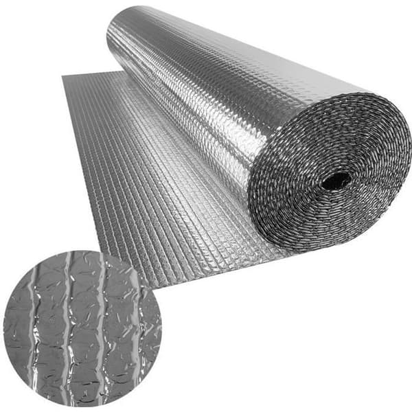 XMTECH 1x10 m bubbelvärmeisolering, dubbelsidig aluminiserad film, 3-4 mm aluminiserad isoleringsfilm för radiatorgolv Takvägg