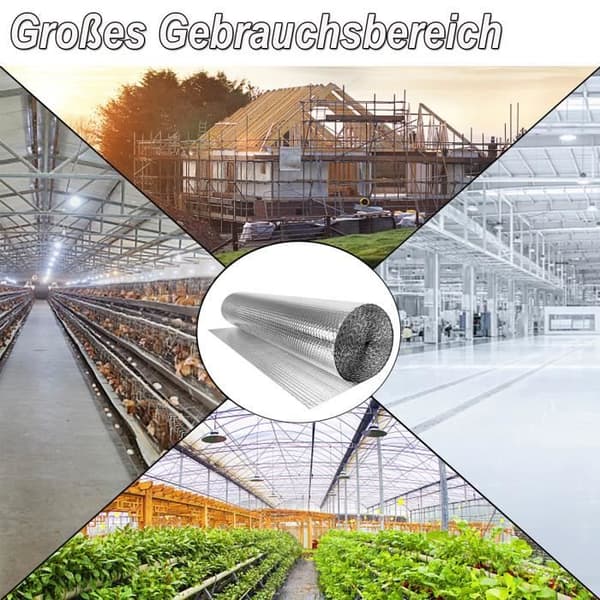 LZQ aluminiumisoleringsfilm för radiatorer och radiatorer, 3-4 mm, för isolering av tak, golv, väggar, 1 × 40 m, Silver