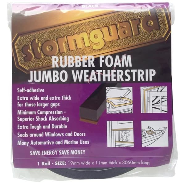 Tjock skumgummilist (extra bred + extra tjock för stora sprickor) - 3,05m