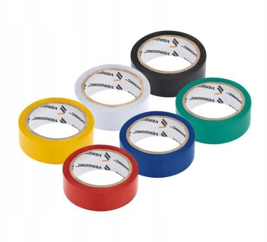 Kabelisoleringstape farvet PVC 6 stk. fleksibel 17 mm