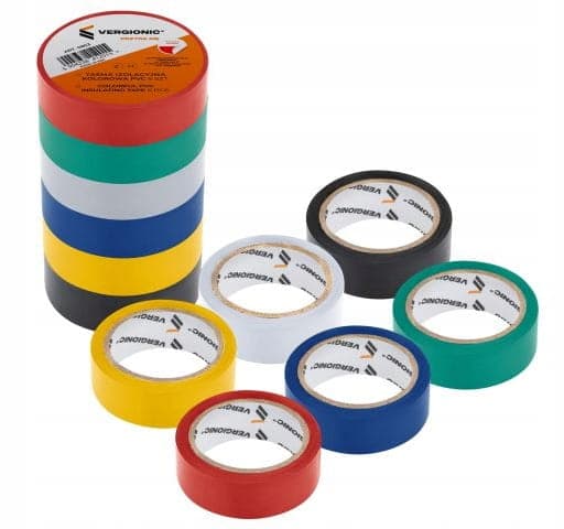 Kabelisoleringstape farvet PVC 6 stk. fleksibel 17 mm