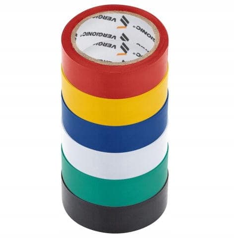 Kabelisoleringstape farvet PVC 6 stk. fleksibel 17 mm