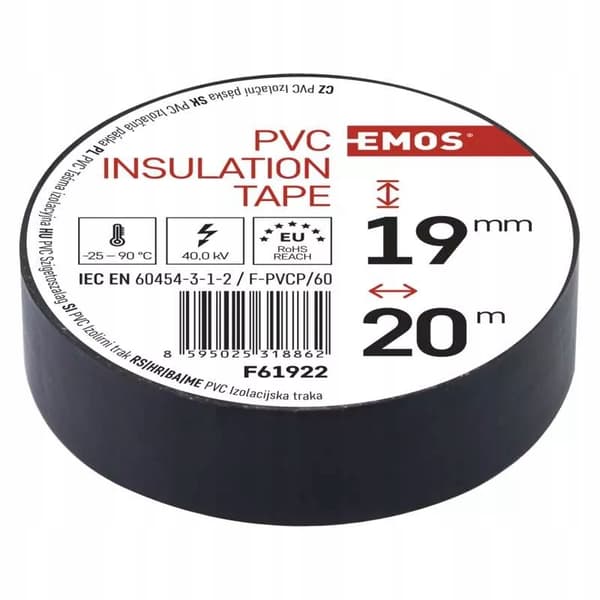 PVC Kabelisoleringstape 20m/19mm Sort