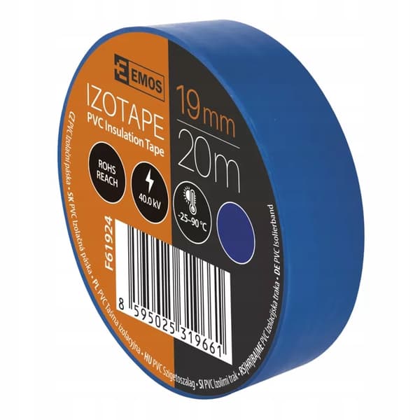 PVC Kabelisoleringstape 20m/19mm Blå