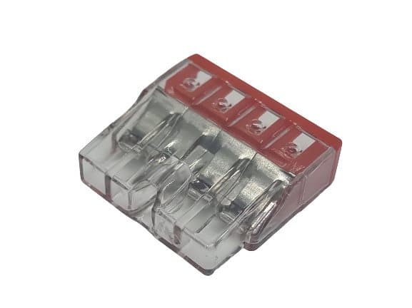 Lynkobling installationsstik 4x0,5-2,5mm2 transparent Wago 1 stk.