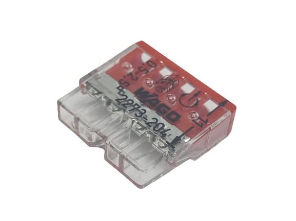 Lynkobling installationsstik 4x0,5-2,5mm2 transparent Wago 1 stk.