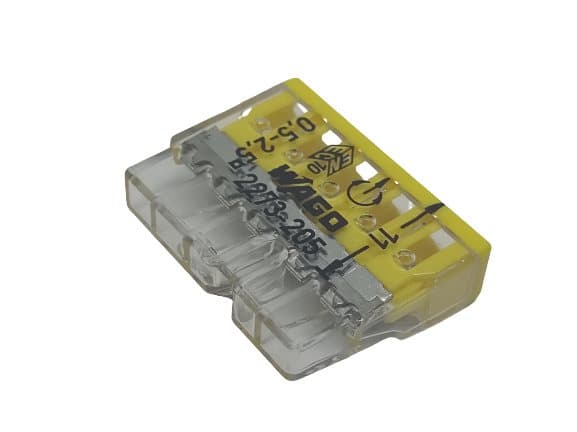 Snabbkoppling installationskontakt 5x0,5-2,5mm2 transparent Wago 1 st.