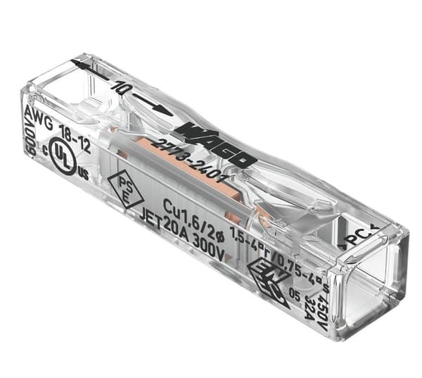 Lynkobling, installationsstik, gennemføring, 2X0,75-4,0, WAGO 2773-2401, 1 stk.