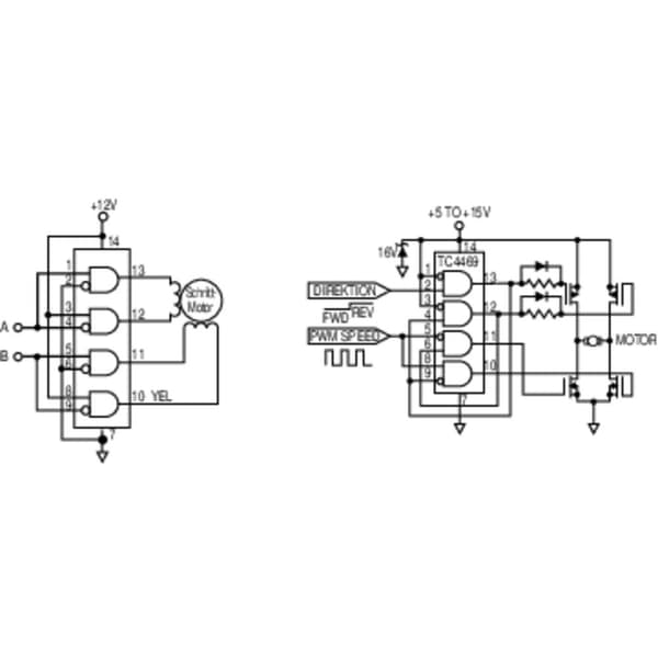 Microchip Technology TC4469CPD PMIC - Gate-Driver Inverterande, Ej inverterande Low-Side PDIP-14
