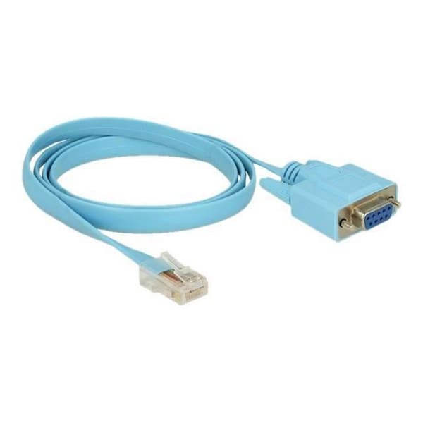 DeLOCK Adapter RS-232 DB9 hona &gt; 1 x Seriell RS-232 RJ45 hane Seriell kabel DB-9 (F) skruvbar för RJ-45 (M) 1 m blå