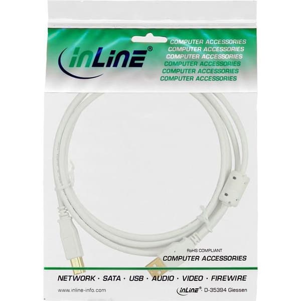 Kabel - Inline integrationsband - 34515W - USB-kabel 1,5 m USB 2.0 USB A USB B Vit