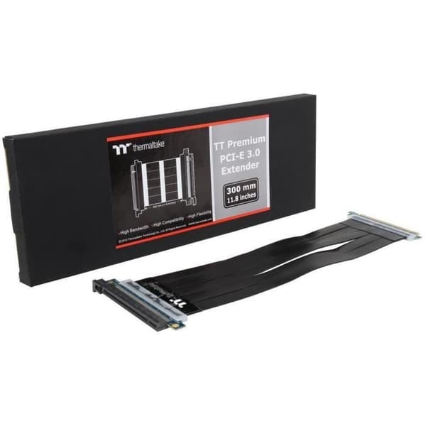 THERMALTAKE Cable Riser PCI-E 3.0 Extender 16X / 300mm / 8Gbps - Intern PC-anslutning