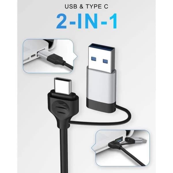 USB C-hubb, 1 port USB 3.0, 3 portar USB 2.0, PD 5W, med USB-C datadelare USB Bärbar för MacBook Pro/Air m.m., Grå