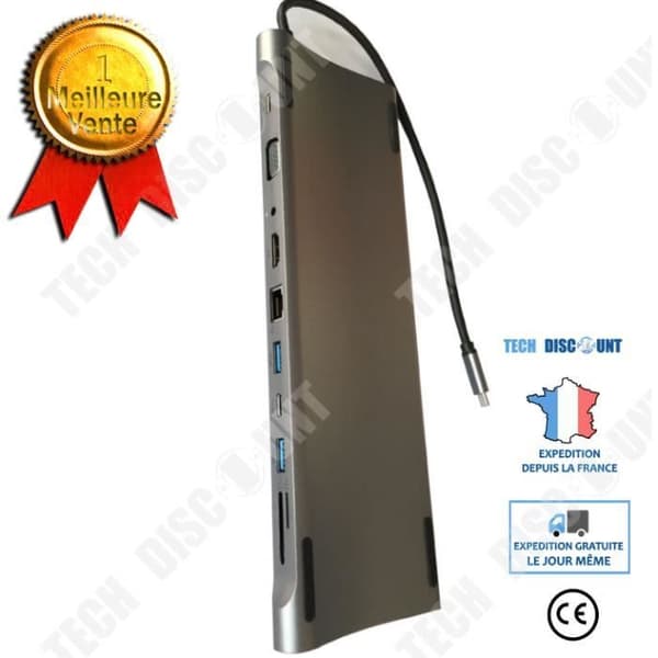 TD® Type-C dockningsstation 11 i 1 multifunktionshubb USB3.1 extern bärbar dator HUB
