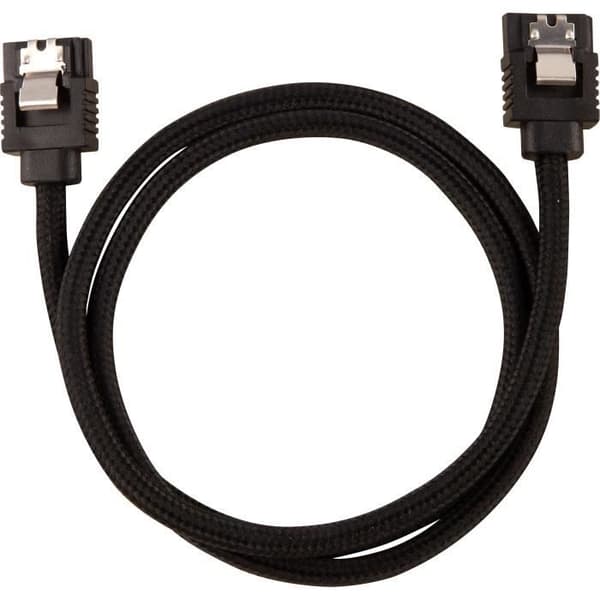 CORSAIR Premium SATA 6 Gbps svart mantlad kabel 60cm rak - (CC-8900252)