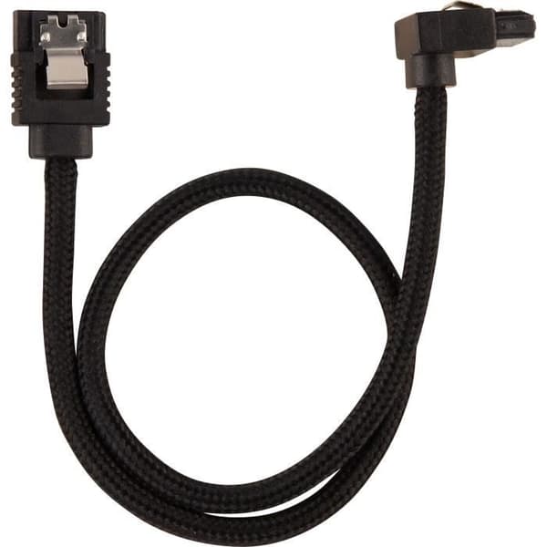 CORSAIR Premium SATA 6Gbps mantlad kabel svart - 30cm 90° - (CC-8900278)
