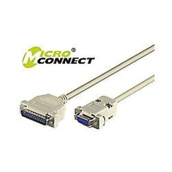 Kabel - Microconnect integrationsband - IBM029 - Seriell / parallell kabel - DB-9 (W) bis DB-25 (M) - 3 m - Grau