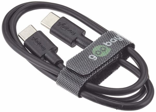 Kabel - integrationskabel Wentronic - 66316 - goobay - USB-kabel - USB-C (M) bis USB-C (M) - USB2.0 3 A - 0,5m - Schwarz ()