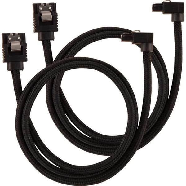 CORSAIR Premium SATA 6 Gbps svart 60 cm 90 ° mantlad kabel - (CC-8900282)
