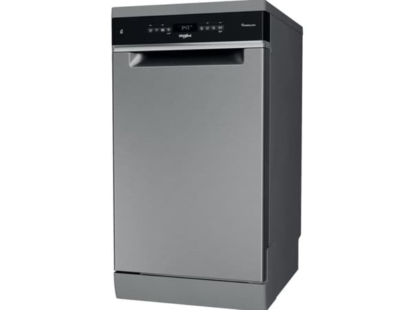 Whirlpool WSBO 3O34 PF X, Halvveis innebygget, Slimline (45 cm), Sort, Nedre, Øvre, Kurv, 10 kuverter