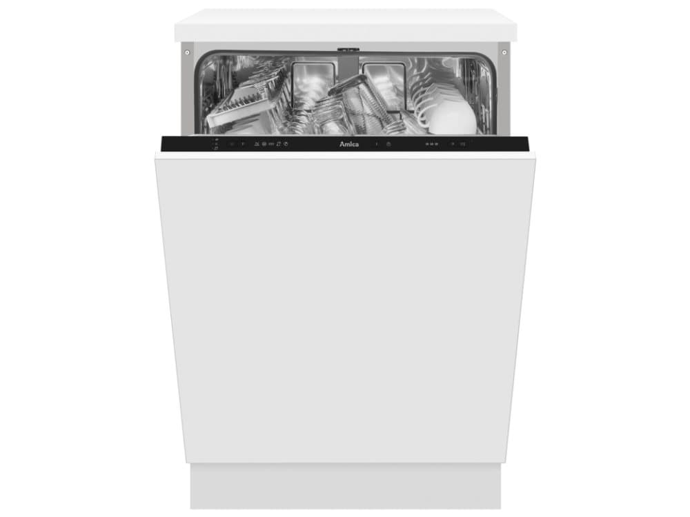 Amica MI 655 AG, Helt integrerad, Full storlek (60 cm), Vit, 2 korgar, 12 kuvert, C