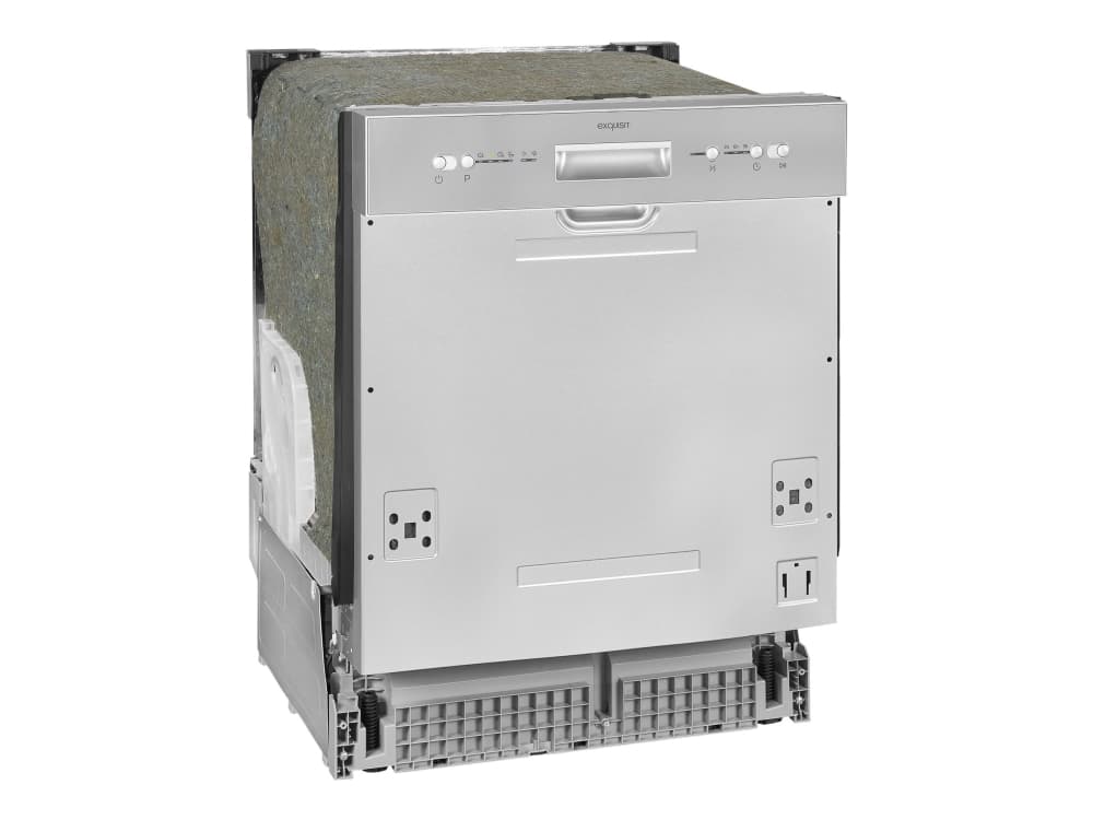 Exquisit EGSP6012-EB-030E, Delvist indbygget, Fuld storlek (60 cm), Rustfrit stål, 1,5 m, Kold, 12 kuverter