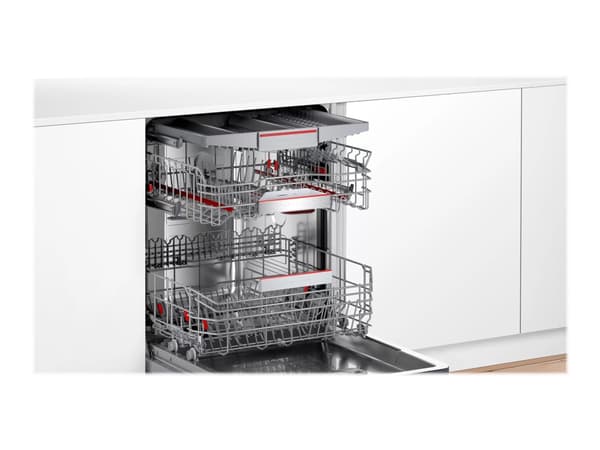 Bosch Serie 6 SMV6ECX93E, Täysin integroitu, Kokonaiskoko (60 cm), Harmaa, Painikkeet, 1,75 m, 1,65 m