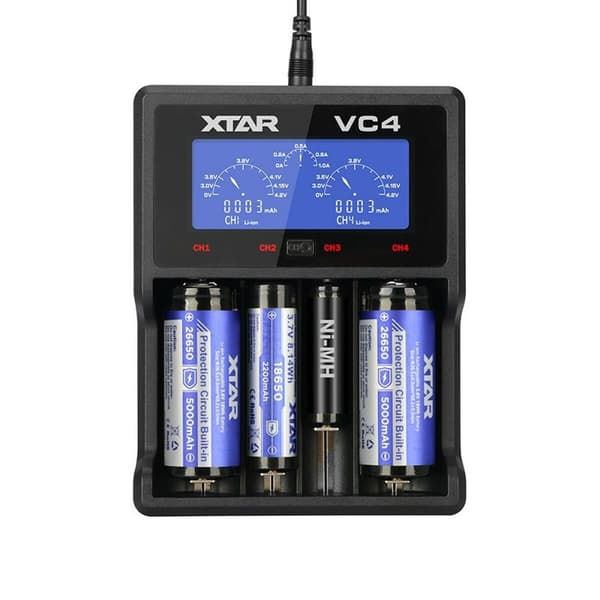 Akkulaturi Xtar VC4 Paristot x 4