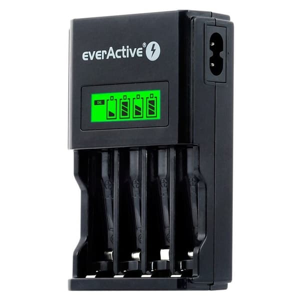 Akkulaturi EverActive NC450B Paristot x 4 musta