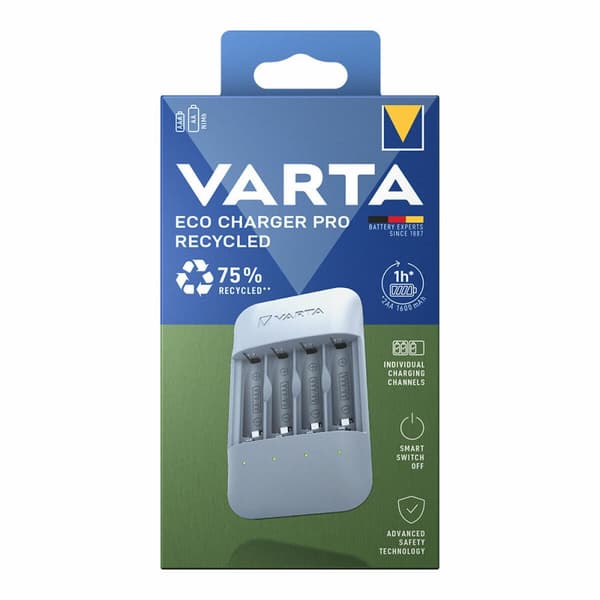 Akkulaturi Varta Eco Charger Pro Recycled 4 Akut