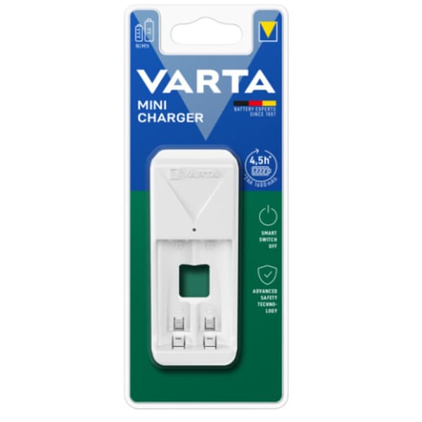 Batterilader Varta 57656 101 401 Mini 2 Batterier Hvit AA/AAA