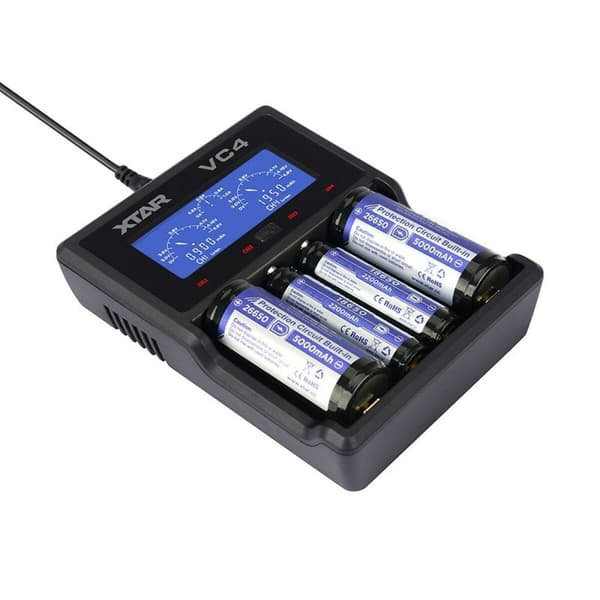 Batteroplader Xtar VC4 Batterier x 4