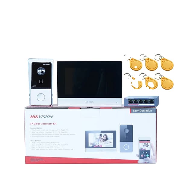 Video Intercom Kit, Håndfri Kommunikation, Farvet Touchskærm,med PoE Switch Kit
