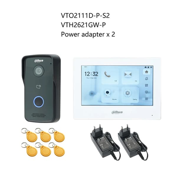 Dahua IP Video Intercom, 7-tommer Touchscreen, To-vejs Lydkommunikation,1DB 1WH scr 2xDC12V