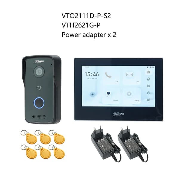 Dahua IP Video Intercom, 7-tums pekskärm, tvåvägskommunikation med ljud,1DB 1BK scr 2xDC12V