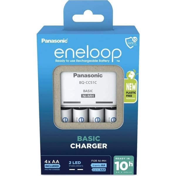 Batteriladdare Panasonic K-KJ51MCD40E Batterier x 4 Vit