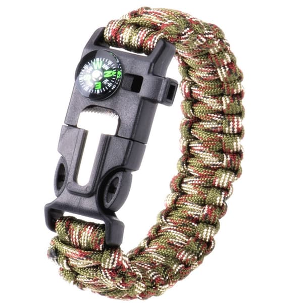 [2-PACK] Överlevnadsarmband Paracord l kompass, visselpipa, flintbrandstartare