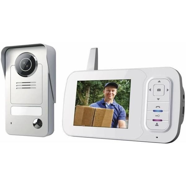 Smartwares trådlös videointercom - VD38W - 3,5-tums bärbar skärm - 1 m mörkerseende Vit