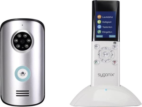 Sygonix SY-3396994 Komplett set för videodörrintercom Radio Silver, Vit, Svart