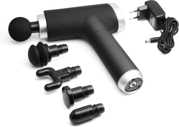 Technaxx Lifenaxx LX-013 Massagepistol - Sport- och avslappningsmassagepistol trådlös med tillbehör Svart