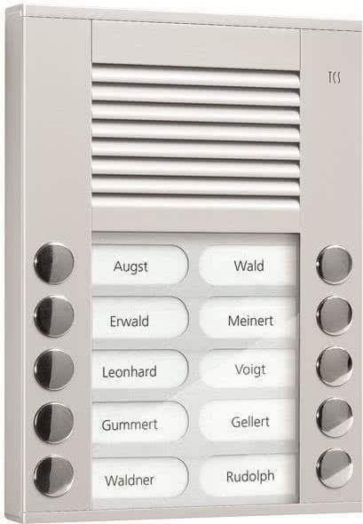 Audio udendørsstation PES10-DA/04 10 knapper 2-r. AP sølv (PES10-EN/04)