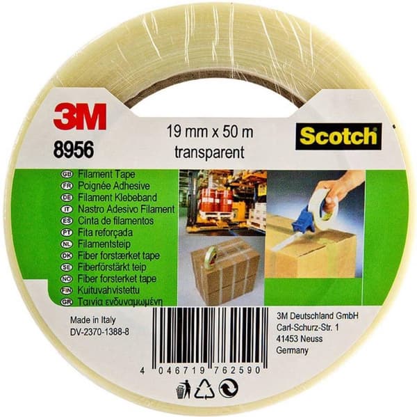 3M 8956 587750 Filamentiteippi Scotch Transparent (PxL) 50 mx 19 mm 1 kpl
