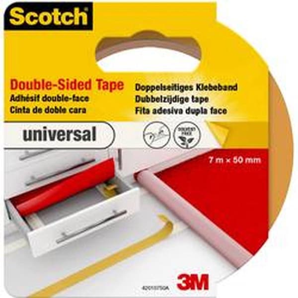 Scotch® dubbelhäftande tejp universal, 42010750, Ljusbrun, 50 mm x 7 m, 1 rulle