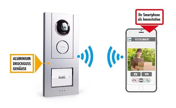 me modern-electronics VS-11 S Vistasmart videodörr intercom LAN, WLAN utomhusenhet silver (41359)