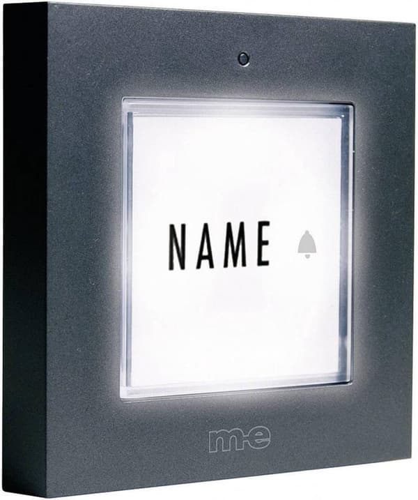 ME MODERN-ELECTRONICS klokkeknap KTB 1 familie antracit belyst (KTB-1 A)